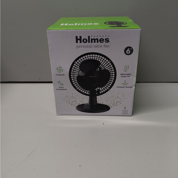Holmes 6” Personal Desk Fan Compact Tilt Table Fan Black NEW - Picture 2 of 2